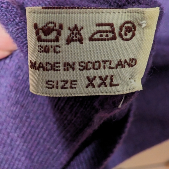 100% Cashmere Men's purple XXL 1/2 zip sweater John Laing made in Scotland - Picture 5 of 11